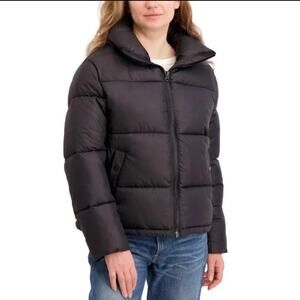 Hudson Women's Full zip Short Puffer Jacket, blue,